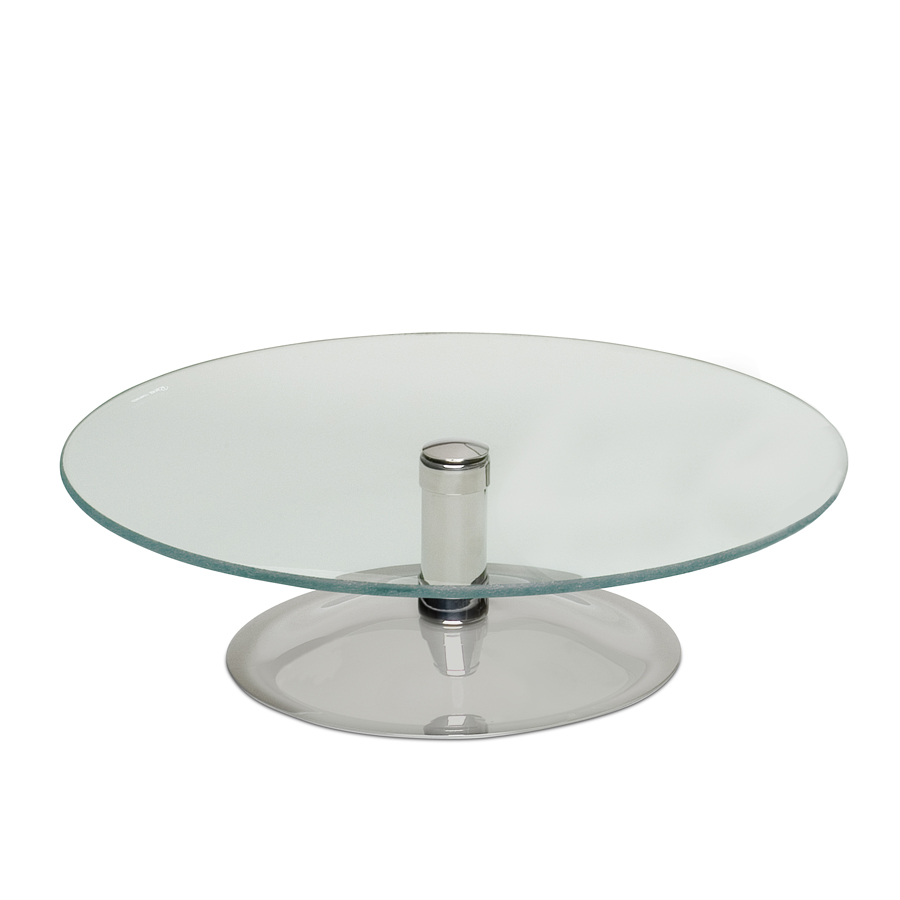 Round dish 37cm on a stainless foot H.9cm - Plat rond sur pied acier